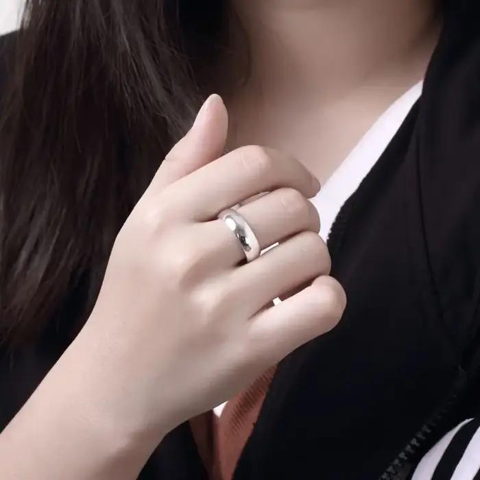 Bague en argent Sterling 925 de haute qualité, ronde et lisse, Simple, à la mode, bijoux de fête pour femmes, taille 5 6 7 8 9 10 11