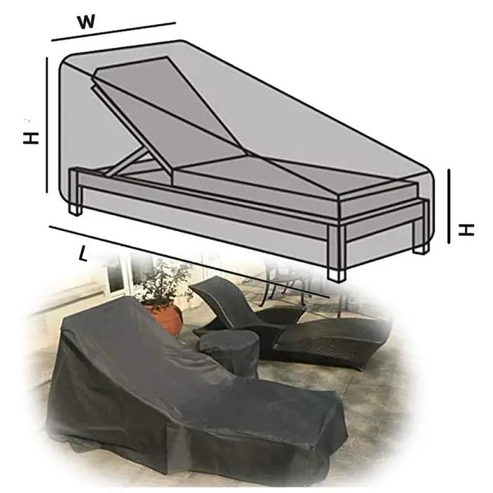 Housse de chaise longue de Patio, housse de chaise longue imperméable, housse de chaise longue d'extérieur, housse de meubles de pelouse Anti-UV et Anti-poussière