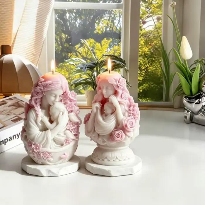 Moule à bougie en silicone 3D pour mère et enfant