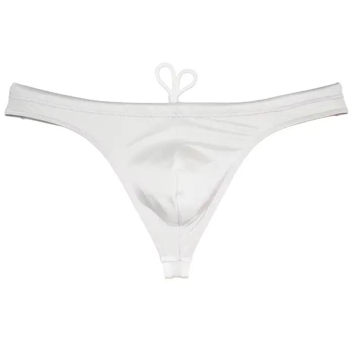 Maillot de bain string pour homme, caleçon de plage à cordon de serrage, séchage rapide, extensible, respirant, soyeux