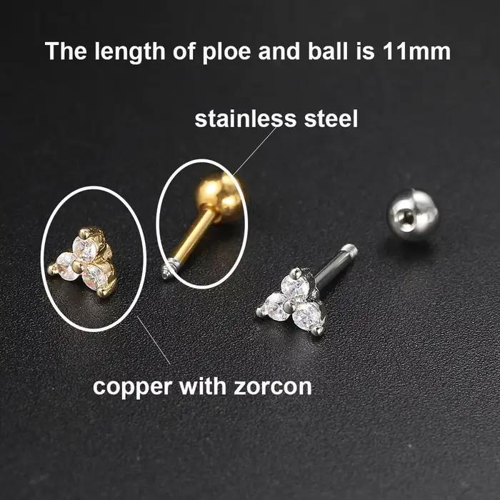 1PC conque Tragus Rook Helix Piercing pour femmes Zircon CZ coeur lune fleur oreille Piercing cerceau boucle d'oreille anneau d'oreille Sexy bijoux de corps
