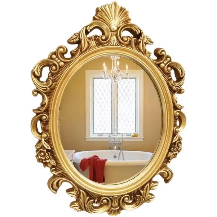 Miroir de maquillage Vintage mural esthétique ovale Design européen miroir salle de bain adolescente fille Adornos Para El Hogar décoration maison
