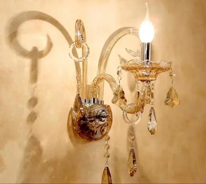 Applique murale en cristal applique murale moderne éclairage lumières chambre lampes miroir avant éclairage de luxe chevet lampe en cristal chambre