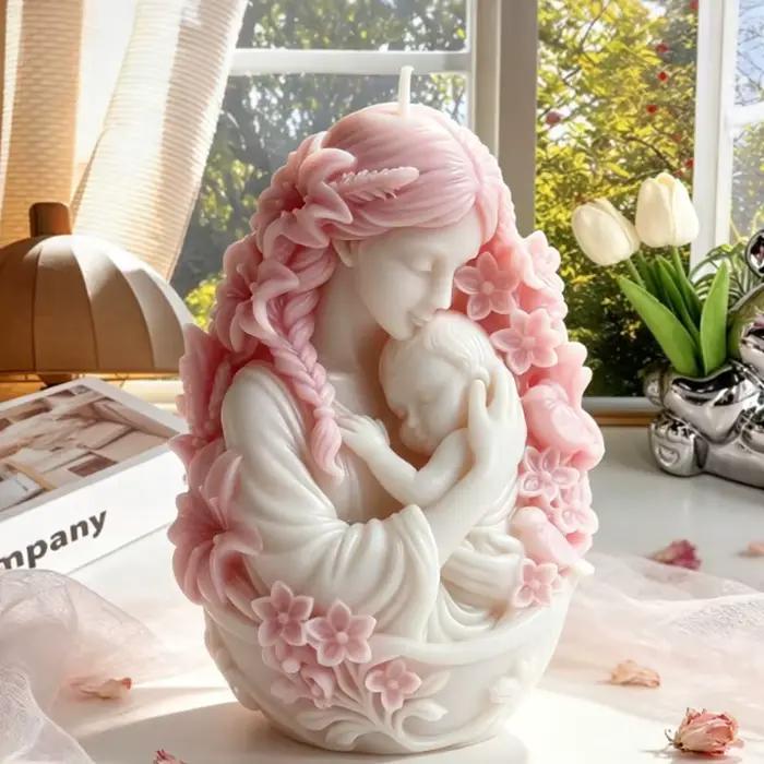 Moule à bougie en silicone 3D pour mère et enfant