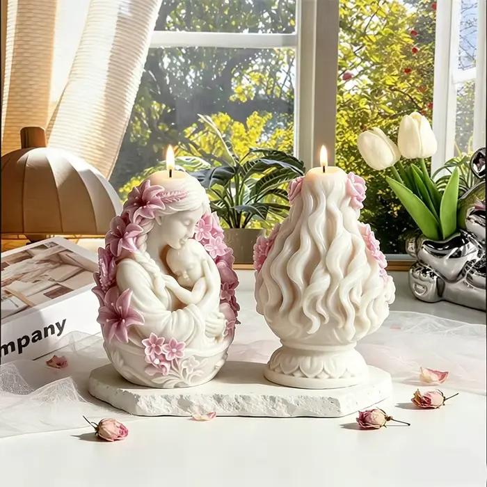 Moule à bougie en silicone 3D pour mère et enfant