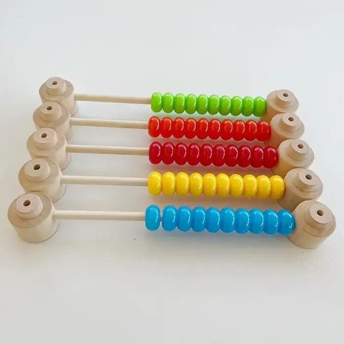Planche occupée Montessori, accessoires en bois, bricolage, calcul précoce des boules, Bulldozer, château, hélicoptère, jouet éducatif pour enfants, cadeaux