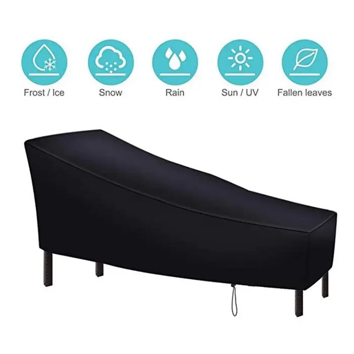 Housse de chaise longue de Patio, housse de chaise longue imperméable, housse de chaise longue d'extérieur, housse de meubles de pelouse Anti-UV et Anti-poussière
