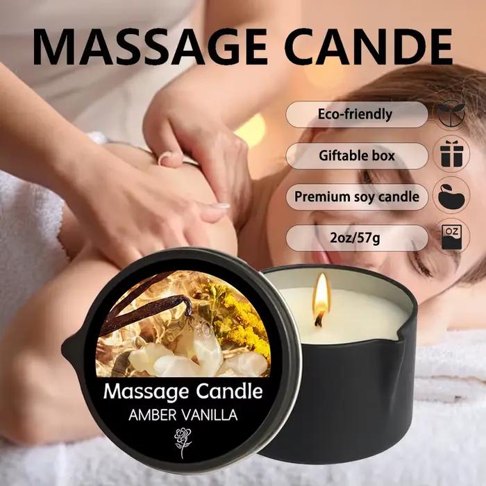 Bougie de massage à la vanille et à l'ambre