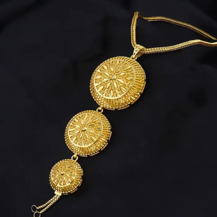 Ensemble de bijoux de luxe pour femmes, dubaï, à la mode, boucles d'oreilles, collier, cadeau pour mariage, indien, arabe, plaqué or, pour fête