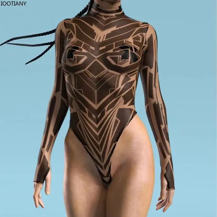 Maillot de bain Sexy en écorce marron pour femmes, combinaison marron Cyberpunk, vêtements de plage, Bikini, fête de carnaval pour adultes, body de jeu de rôle d'halloween