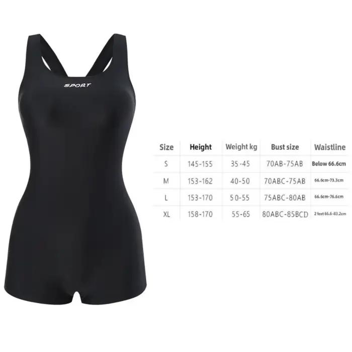 Maillot de bain une pièce à bords plats, résistant au chlore, grande taille, pour femme, design conservateur avec coussinet de poitrine