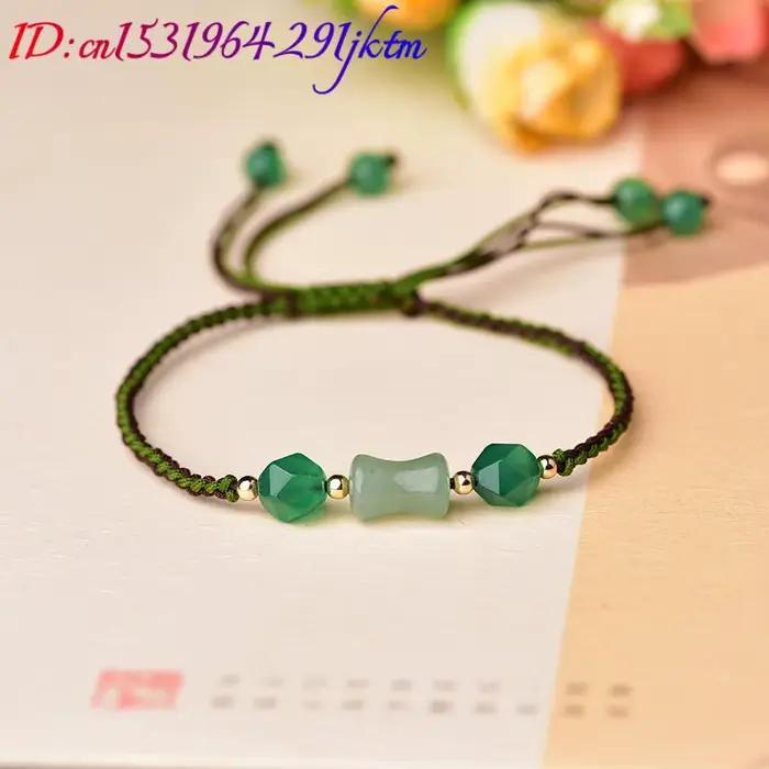 Bracelets en perles de jade naturel vert