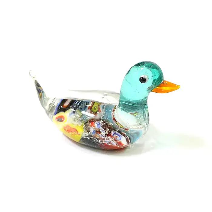 Mini Figurines de canard en verre de Murano, ornements artisanaux, Statue d'animal mignon, décoration de pâques pour la maison et le bureau, Collection de cadeaux du nouvel an pour enfants
