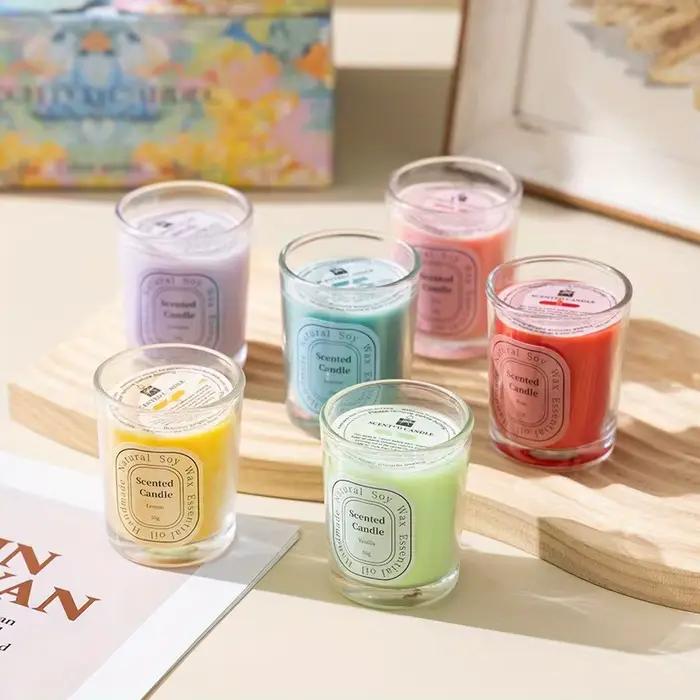 Bougies parfumées multicolores en cire de soja