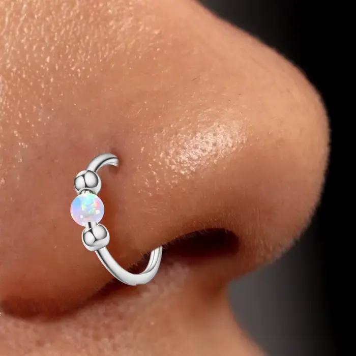 Anneau nez perlé en délicate, cerceau articulé Rook conque Cartilage Daith Tragus boucle d'oreille élégant bijoux