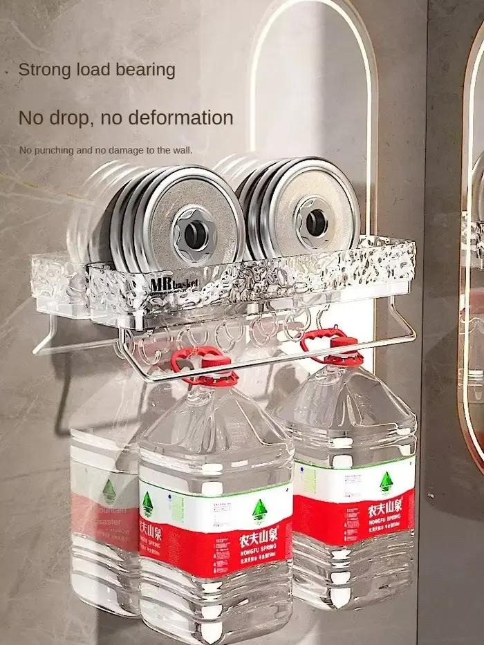 Meuble de rangement innovant pour salle de bain - Étagère murale sans perçage pour toilettes et lavabo