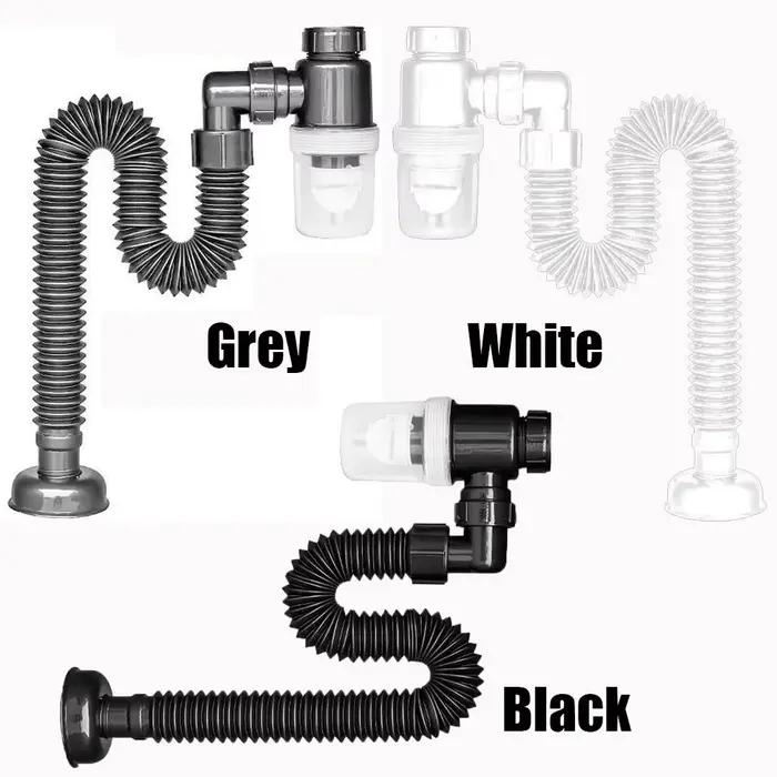 Tuyau de vidange de salle de bain pour évier, canalisations domestiques, égouts, avec siphon anti-odeur et filtre