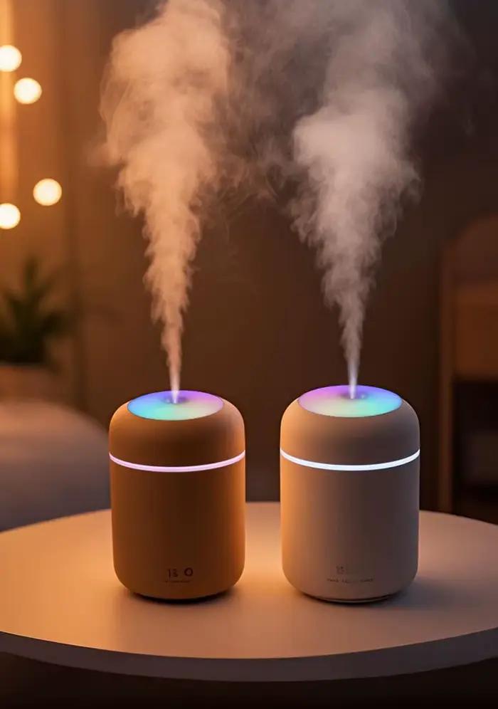 Diffuseur d'aromathérapie, humidificateur, purificateur d'air, voiture, usage domestique, huile essentielle d'aromathérapie légère de sept couleurs, 300ml