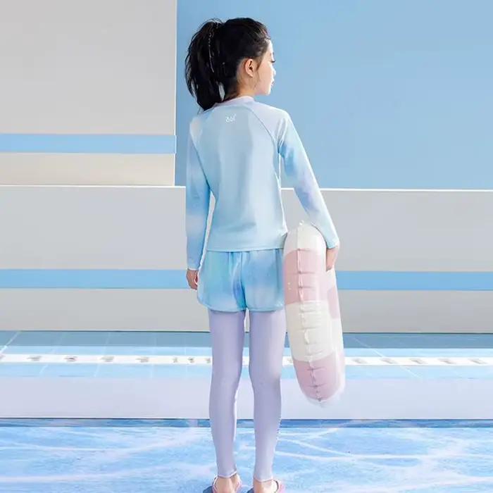 Ensemble de maillot de bain pour filles, manches longues, Protection UV, haut + short + Leggings de bain, vêtements de plage