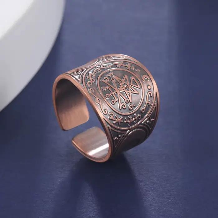 7 archanges protéger le sceau Talisman anneau Metatron cube Lilith symbole roi Salomon Vintage bijoux secrets Amulette
