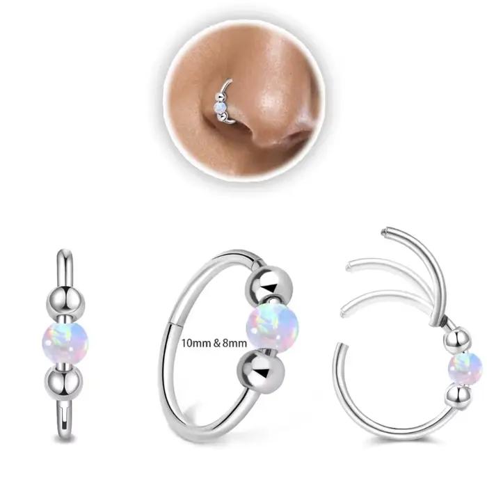 Anneau nez perlé en délicate, cerceau articulé Rook conque Cartilage Daith Tragus boucle d'oreille élégant bijoux