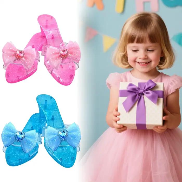 Chaussures de princesse en cristal, accessoires de cosplay, talons hauts, jeux de simulation pour enfants, décoration pour occasions de mascarade sur scène
