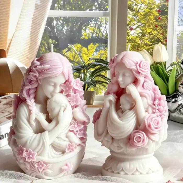 Moule à bougie en silicone 3D pour mère et enfant