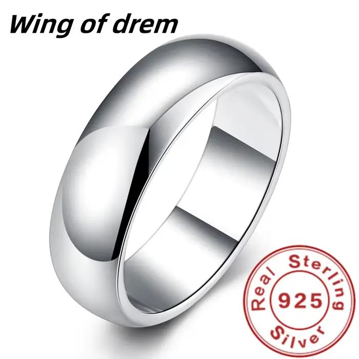 Bague en argent Sterling 925 de haute qualité, ronde et lisse, Simple, à la mode, bijoux de fête pour femmes, taille 5 6 7 8 9 10 11