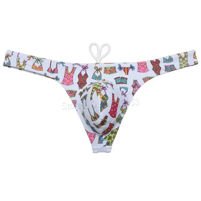 Maillot de bain string sexy pour homme, mini T-back, avec cordon de serrage interne, séchage rapide, taille basse, style bikini