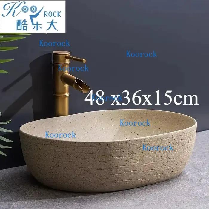 Lavabo 48x36x15cm, lavabo De salle De bains De Style moderne Jing De Zhen pour laver les mains et le visage, Design minimaliste personnalisé