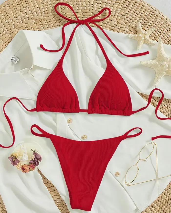 Maillot de bain d'été pour femmes, ensemble bikini sexy, soutien-gorge rembourré push-up, string, deux pièces, vêtements de plage, maillot de bain féminin sexy