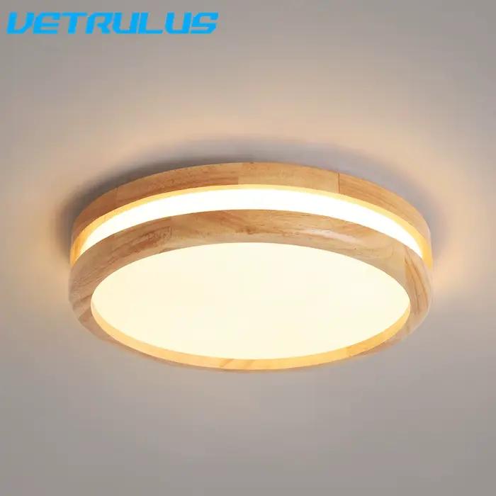Plafonnier LED en Bois au Design Moderne, Luminaire Décoratif d'Nik, Idéal pour un Couloir, une Chambre à Coucher ou un délégations