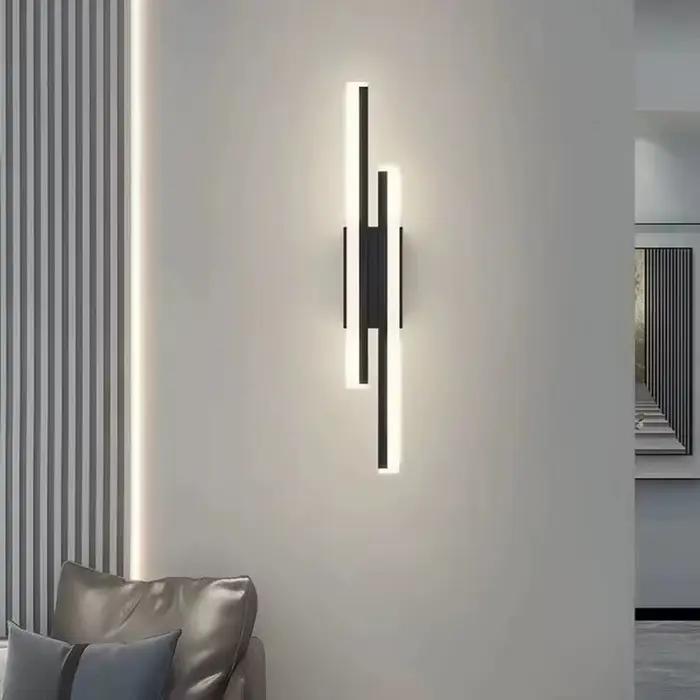 Applique murale LED pour chambre à coucher, appliques murales, tuyau de ligne de cuivre, abat-jour en acrylique, éclairage intérieur pour salon, luminaire de couloir