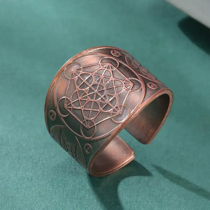 7 archanges protéger le sceau Talisman anneau Metatron cube Lilith symbole roi Salomon Vintage bijoux secrets Amulette