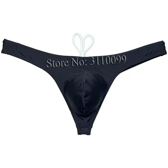 Maillot de bain lisse pour homme, culotte tanga, bikini, sous-vêtement de plage