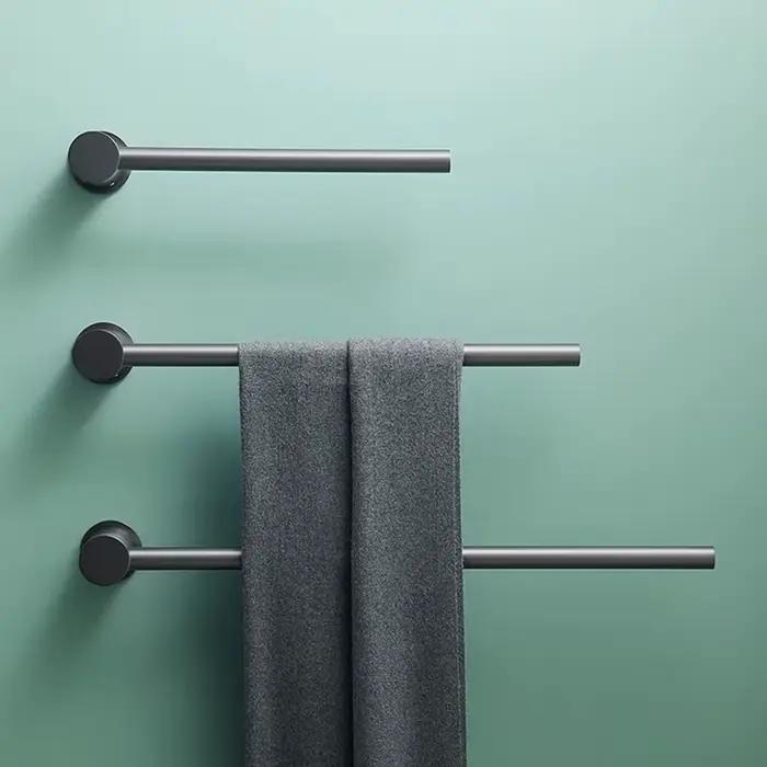 Porte-serviettes gris mural, organisateur de rangement pour serviettes de bain, support de serviettes, accessoires de salle de bain
