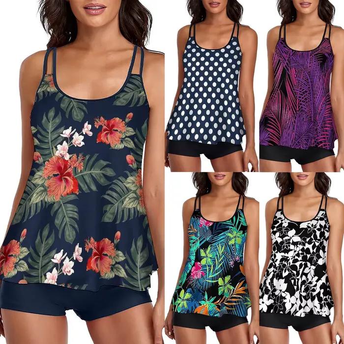 Maillot de bain Tankini fluide pour femmes, ensemble deux pièces, push up, rembourré, TUNIControl, précieux, Y-With BoyGoals