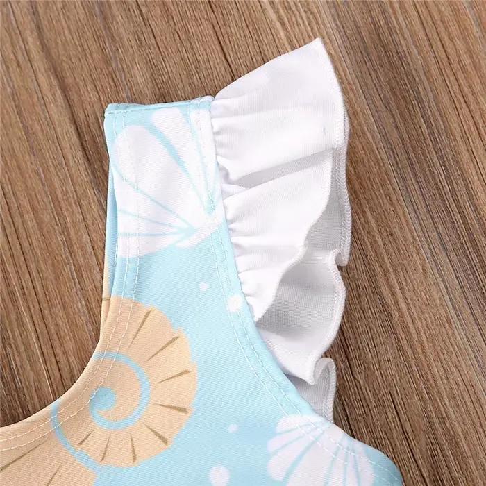 0-36 mois nouveau-né bébé enfant filles maillot de bain nœud volants coquille étoile de mer maillot de bain imprimé pour filles été bébé fille maillot de bain