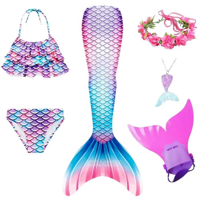 Fantaisie fille queue de sirène maillots de bain pour robe d'été filles nagable bain Cosplay plage sirène Costume Bikini maillot de bain