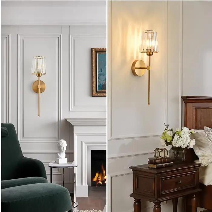Applique murale Led en cristal au design nordique moderne, luminaire décoratif d'intérieur, idéal pour une chambre à coucher, un salon, une salle à manger ou une table de chevet