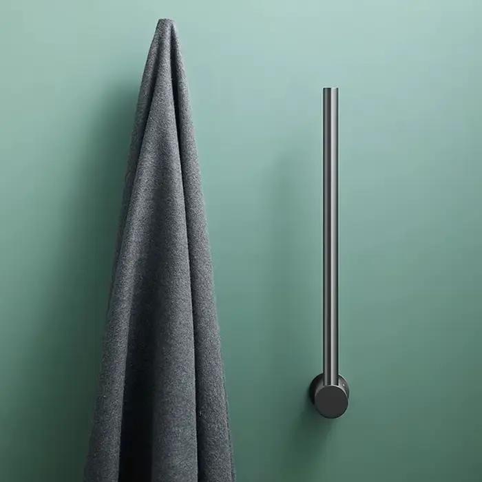 Porte-serviettes gris mural, organisateur de rangement pour serviettes de bain, support de serviettes, accessoires de salle de bain