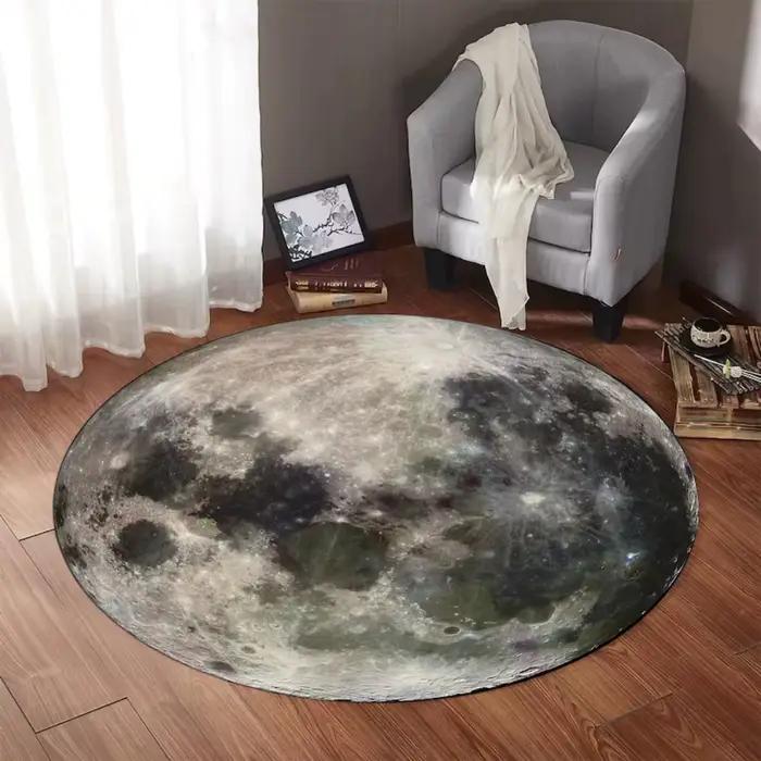 Tapis rond terre lune chambre canapé salon tapis de chevet tapis doux décoration de la maison salon café chaise tapis de sol