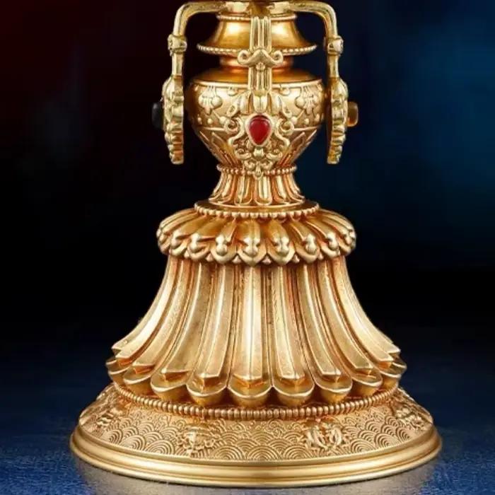 Tasse de bougie bouddhiste multifonctionnelle, chandelier en laiton, support de lampe artisanale tantrique, article religieux tibétain, autels décoratifs