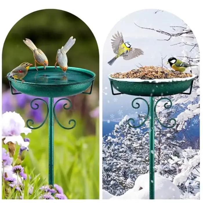BSEVB-Baignoire et mangeoire pour oiseaux pour jardin, bain d'oiseaux autoportant pour extérieur, idéal pour la décoration de patio, de cour et de pelouse, base à 5 branches