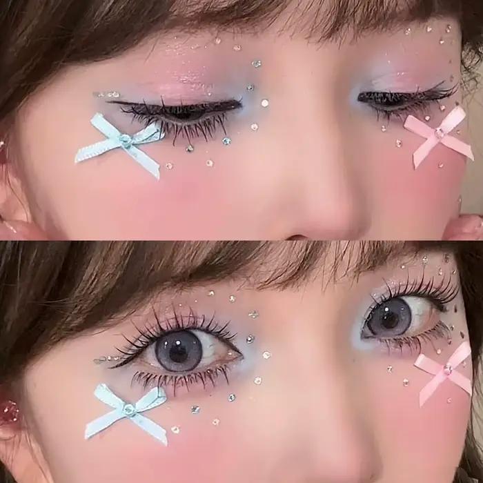 Doux visage bijoux décoration 3D arc amour cristal papillon diamant maquillage du visage bricolage strass paillettes tatouages temporaires