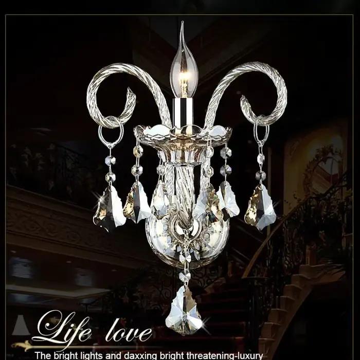 Applique murale en cristal applique murale moderne éclairage lumières chambre lampes miroir avant éclairage de luxe chevet lampe en cristal chambre