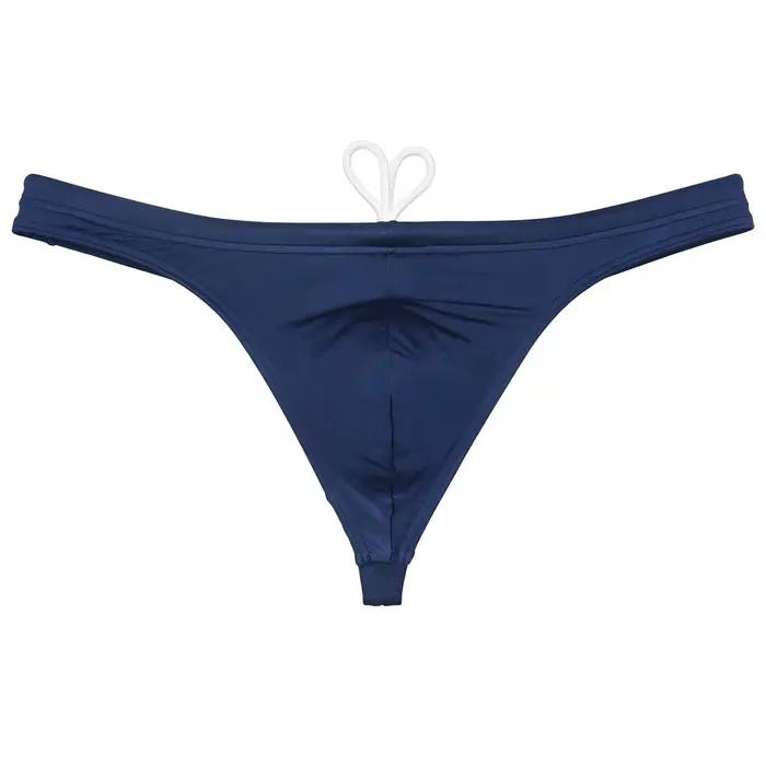 Maillot de bain string pour homme, caleçon de plage à cordon de serrage, séchage rapide, extensible, respirant, soyeux