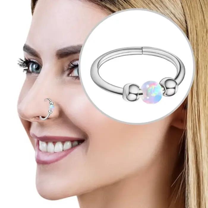 Anneau nez perlé en délicate, cerceau articulé Rook conque Cartilage Daith Tragus boucle d'oreille élégant bijoux