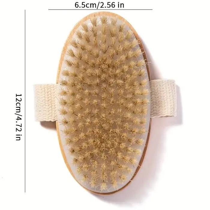 Brosse de douche à poils naturels | Exfoliant doux et renouvellement de la peau | Masseur de spa à domicile | Parfait
