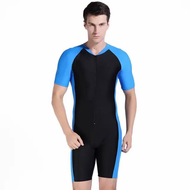 Combinaison en Lycra pour hommes et femmes, combinaison en peau de plongée, une pièce, manches courtes, combinaison de saut, maillot de bain, maillots de bain, vêtements de plage